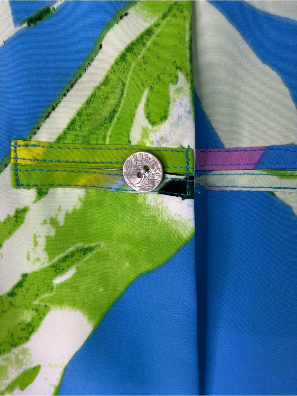 Natori Size XXL Button Front Long Sleeve Floral Loungewear Top No Stretch - Picture 5 of 8